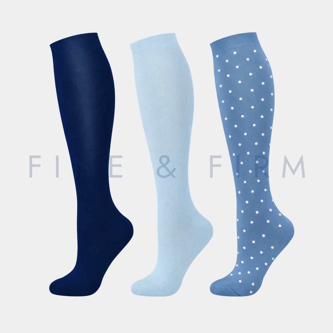 Compression Socks – 3 Pack Blue Tones