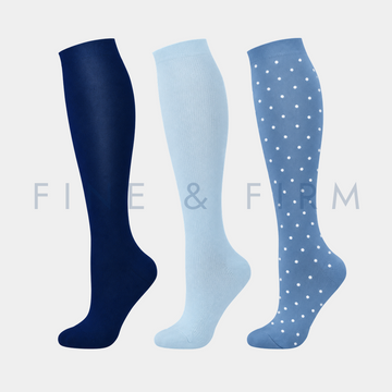 Compression Socks – 3 Pack Blue Tones