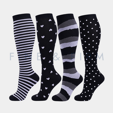 4-Pack Compression Socks for Everyday Comfort