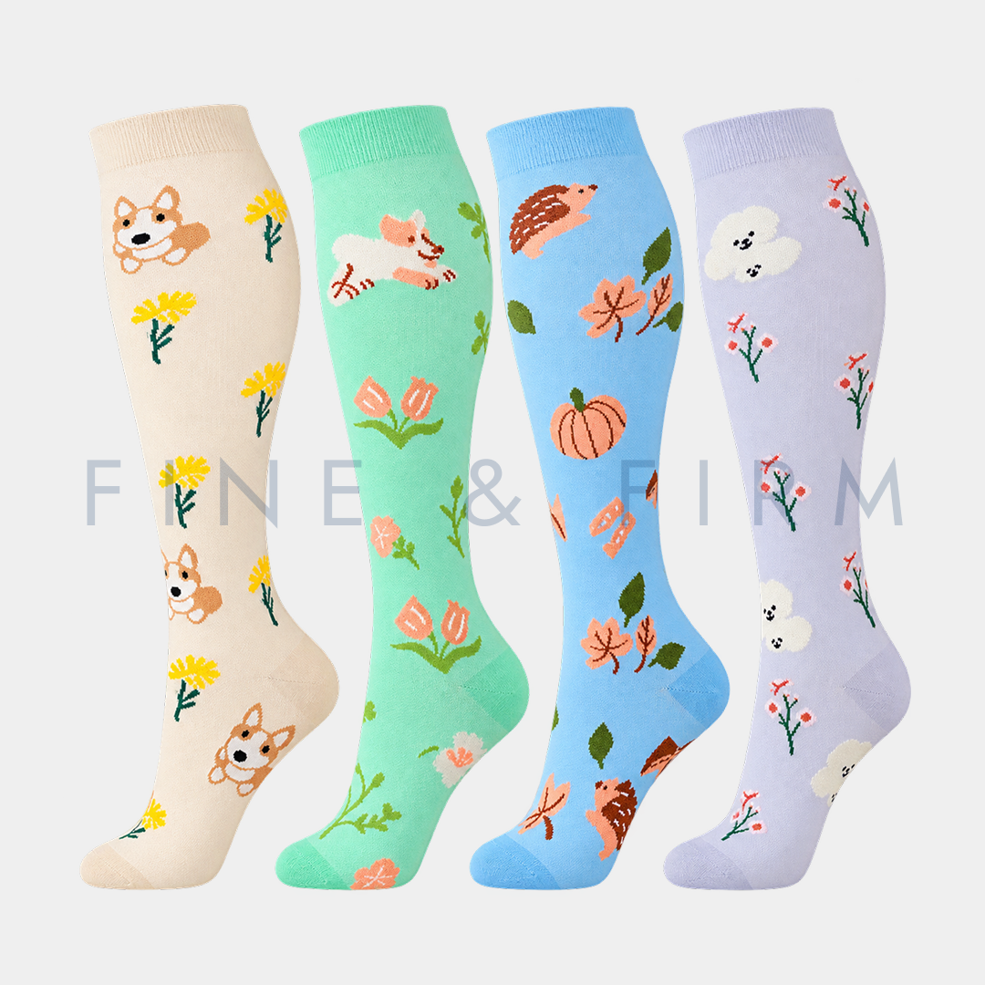Compression Socks for Work & Travel – 4-Pair Set
