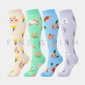 Compression Socks for Work & Travel – 4-Pair Set