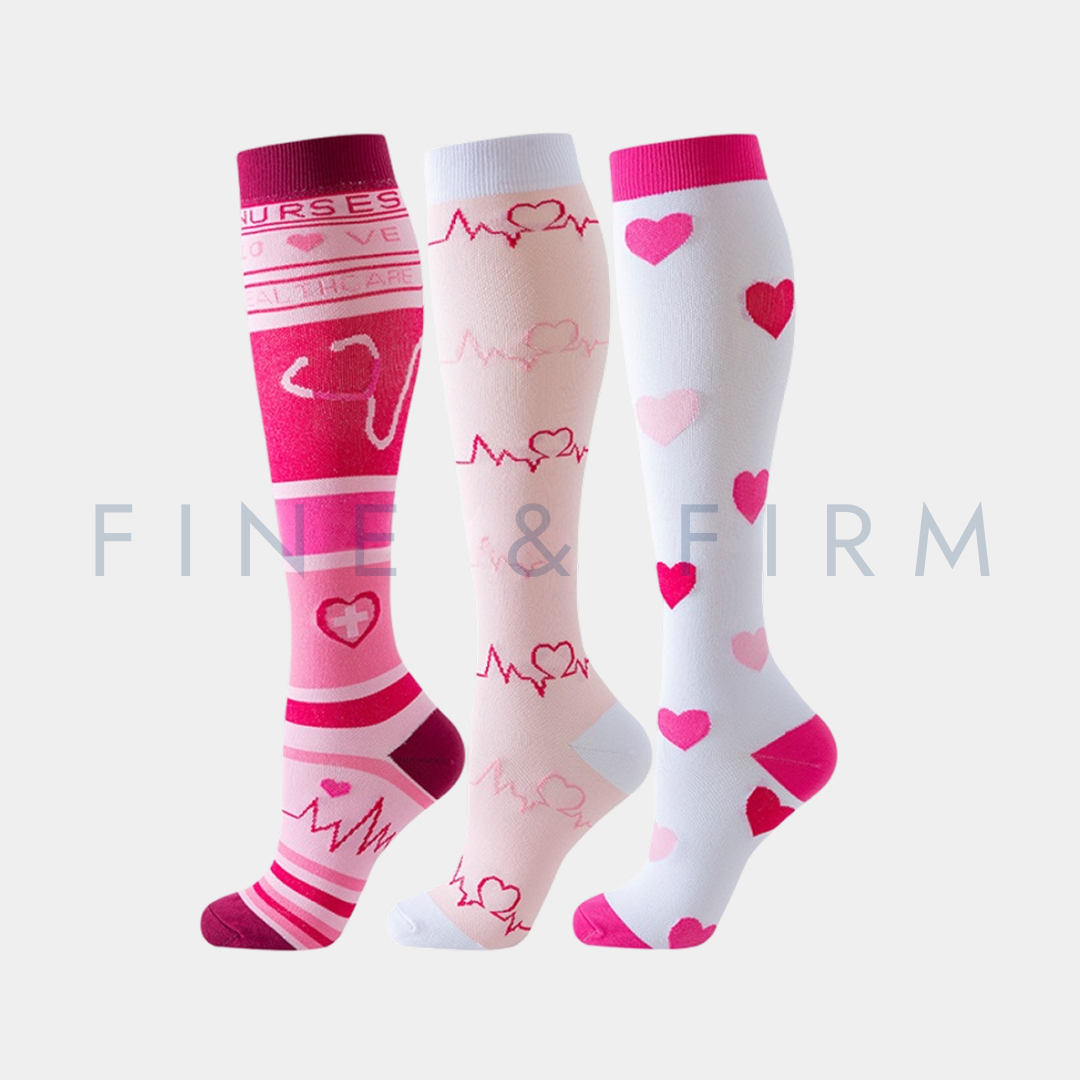 Compression Socks – 3 Pack Pink Collection