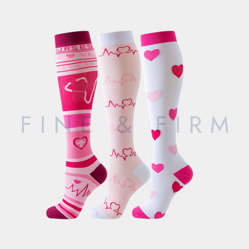 Compression Socks – 3 Pack Pink Collection